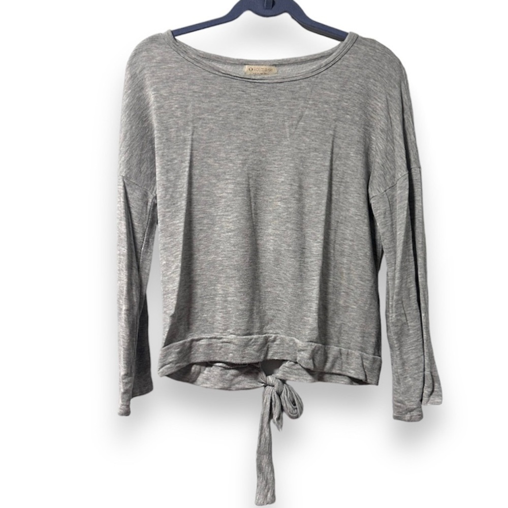 Hologram Gray Tie Back Long Sleeve Sweatshirt Women’s Small Ballet Spring Comfy